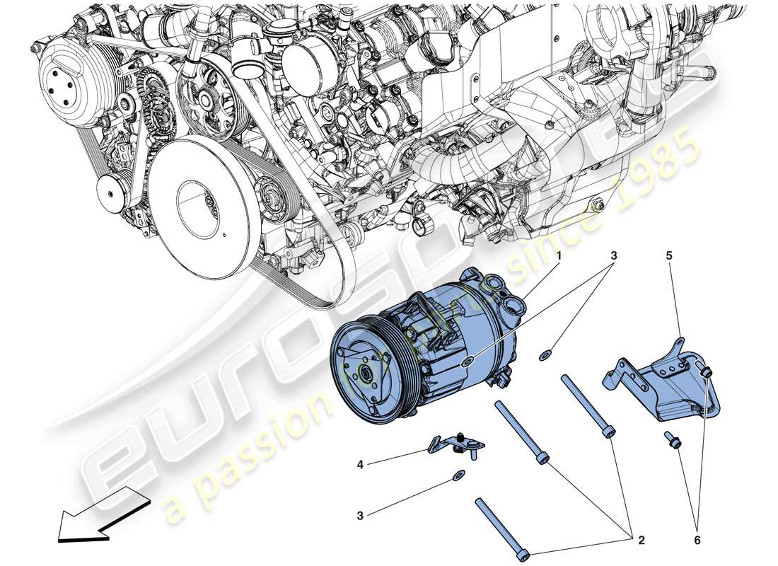 ferrari 488 gtb (europe) ac system compressor part diagram