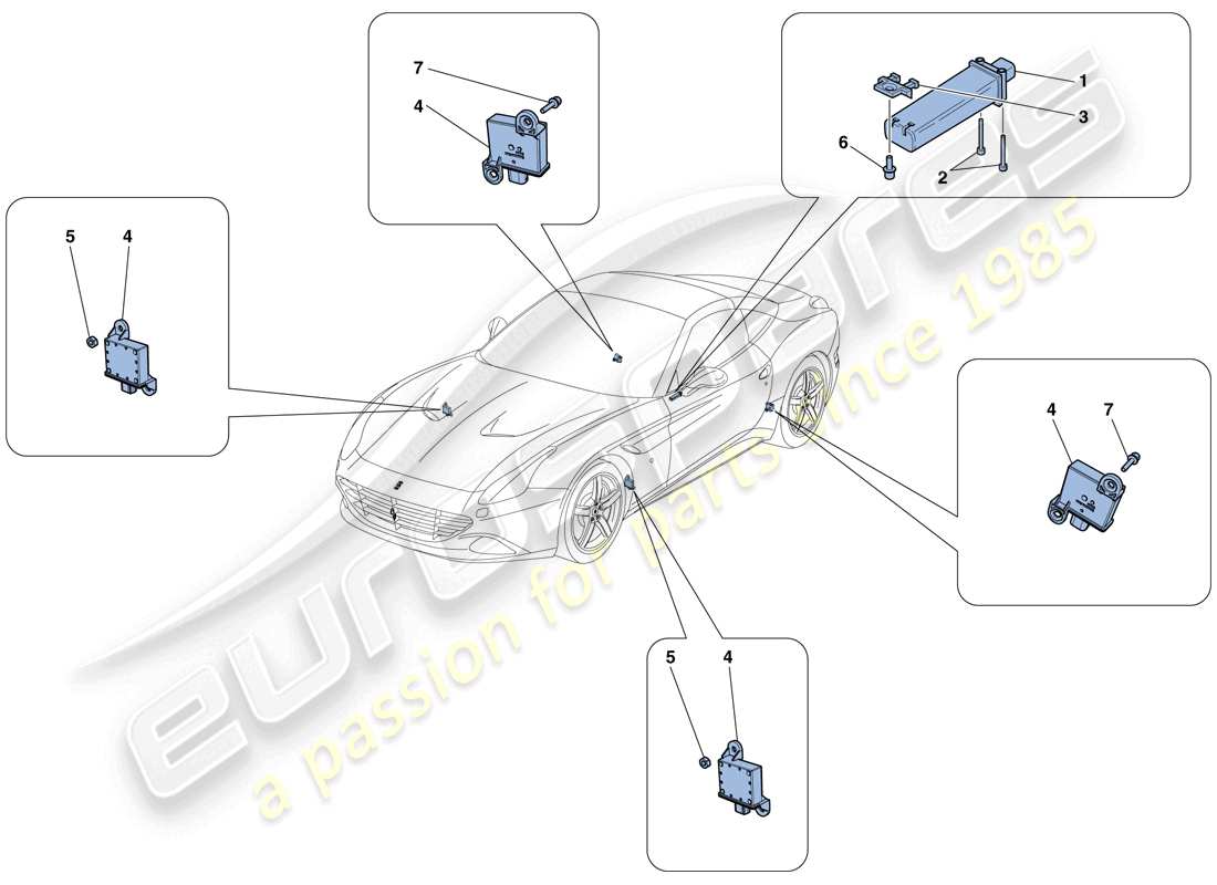 ferrari california t (usa) tyre pressure monitoring system part diagram