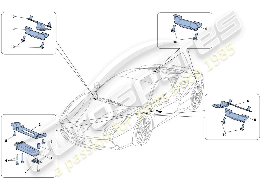 ferrari 488 gtb (europe) tyre pressure monitoring system part diagram