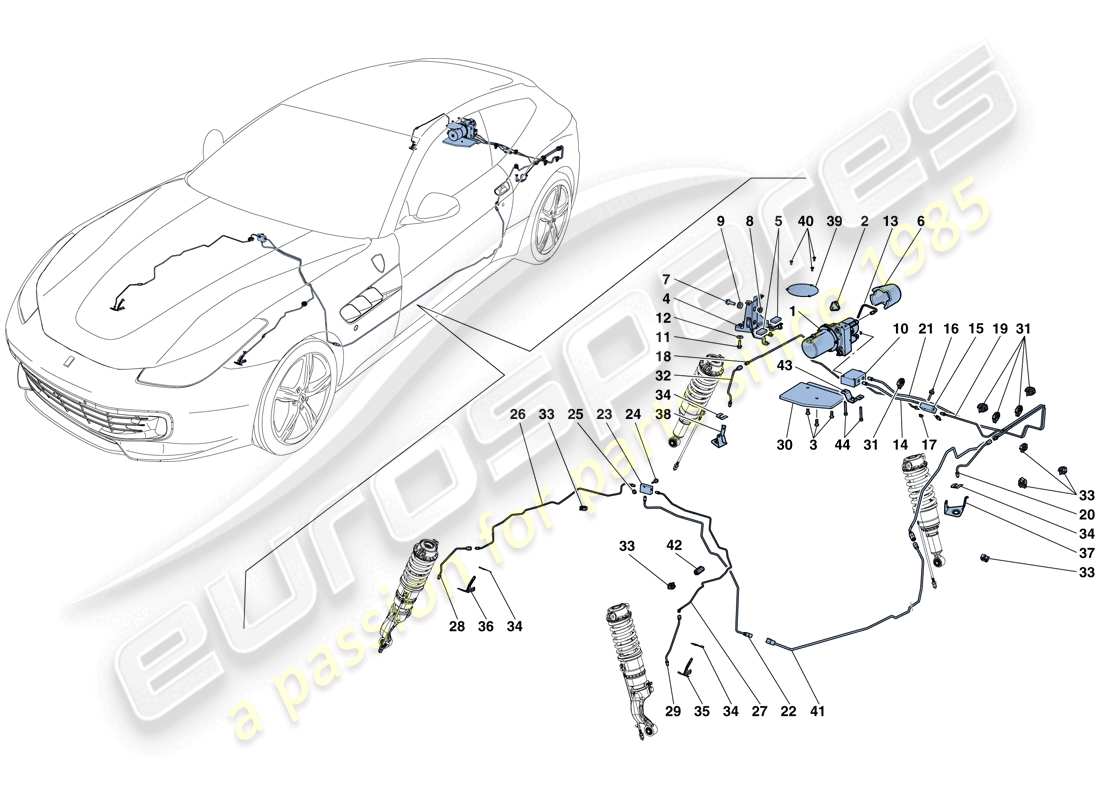 ferrari gtc4 lusso t (usa) vehicle lift system part diagram