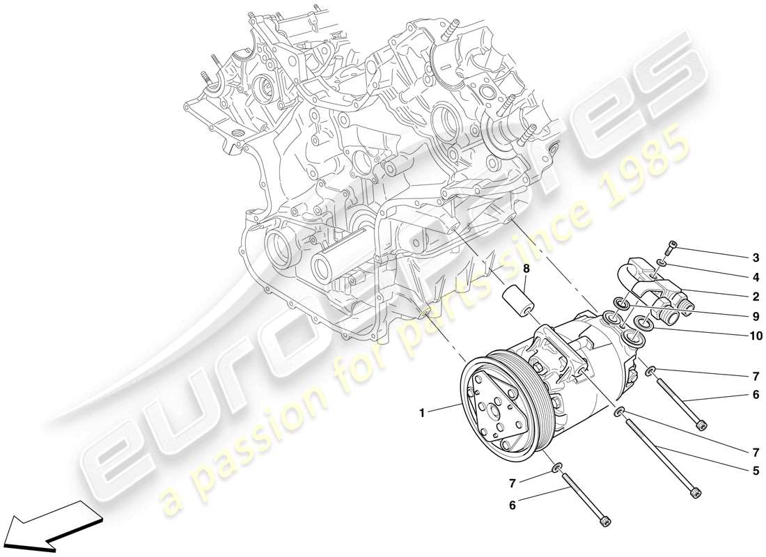 ferrari f430 scuderia spider 16m (rhd) ac system compressor part diagram