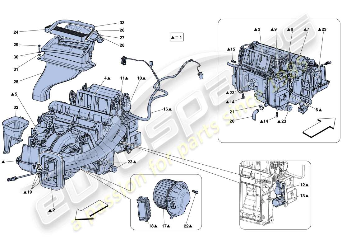 ferrari laferrari aperta (usa) evaporator unit part diagram