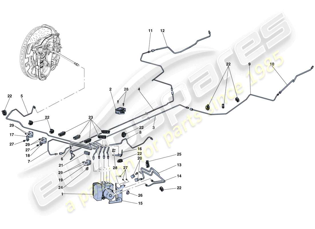 ferrari laferrari aperta (usa) brake system part diagram