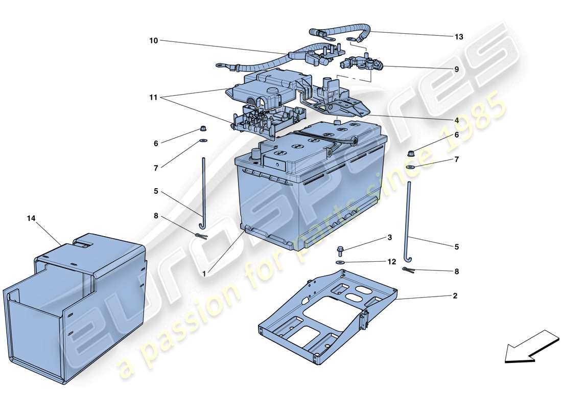 ferrari gtc4 lusso (europe) battery part diagram