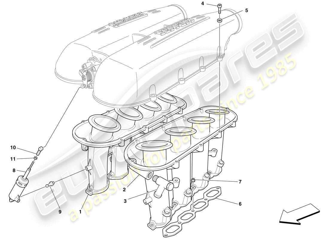 ferrari f430 spider (usa) intake manifold part diagram