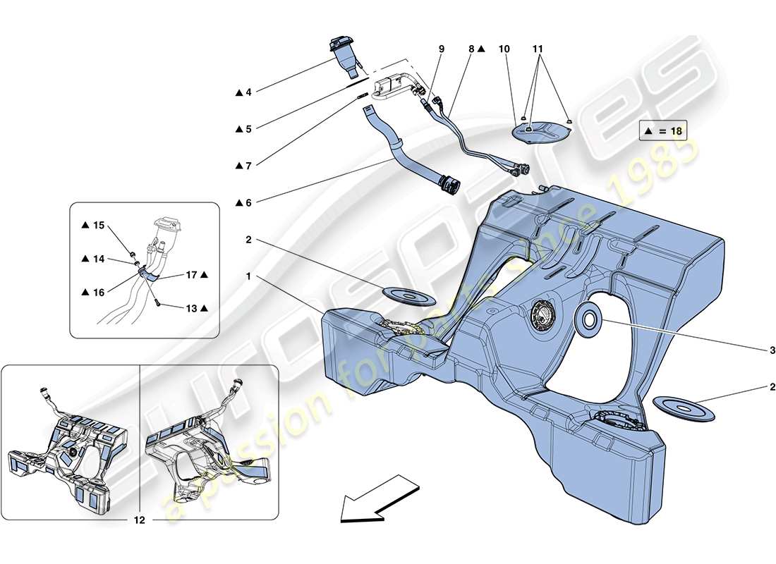 ferrari ff (usa) fuel tanks and filler neck part diagram