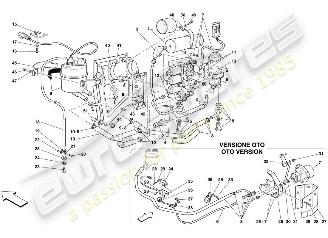 ferrari 612 sessanta (usa) power unit and tank part diagram