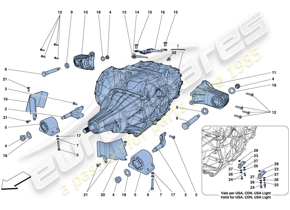 ferrari f12 tdf (europe) gearbox housing part diagram