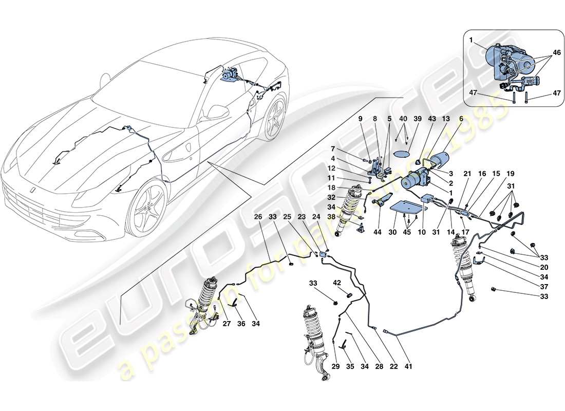 ferrari ff (usa) vehicle lift system part diagram