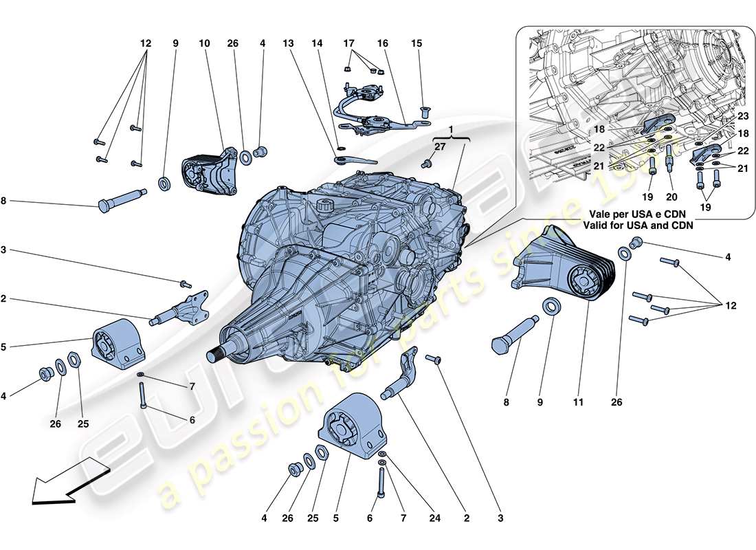 ferrari ff (usa) gearbox housing part diagram