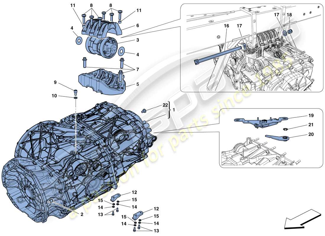 ferrari 488 gtb (europe) gearbox housing part diagram