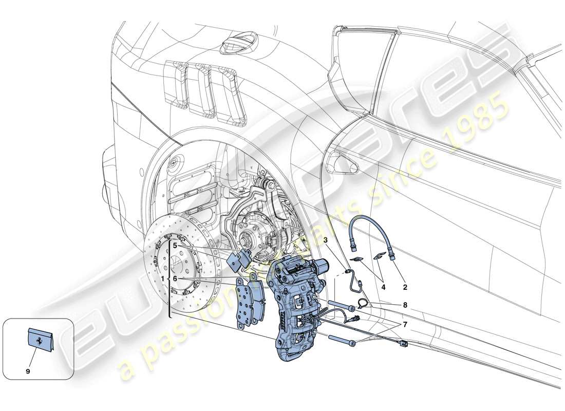 ferrari f12 tdf (rhd) rear brake callipers part diagram