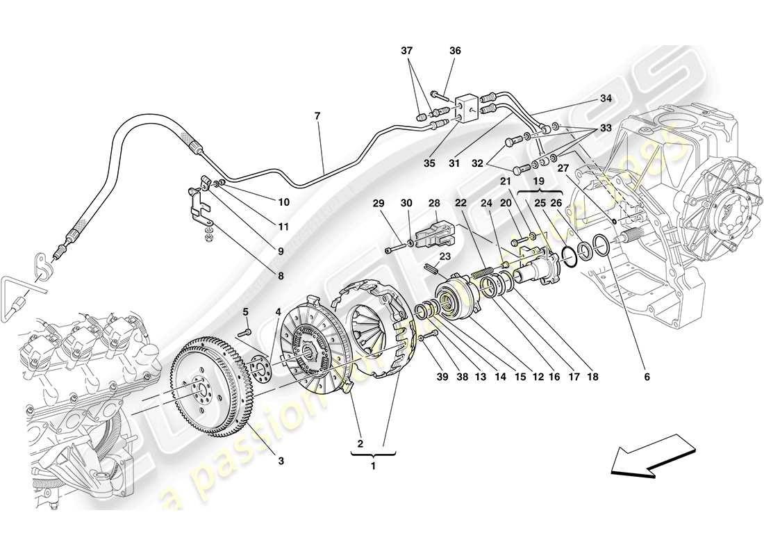 ferrari f430 coupe (europe) clutch and controls part diagram