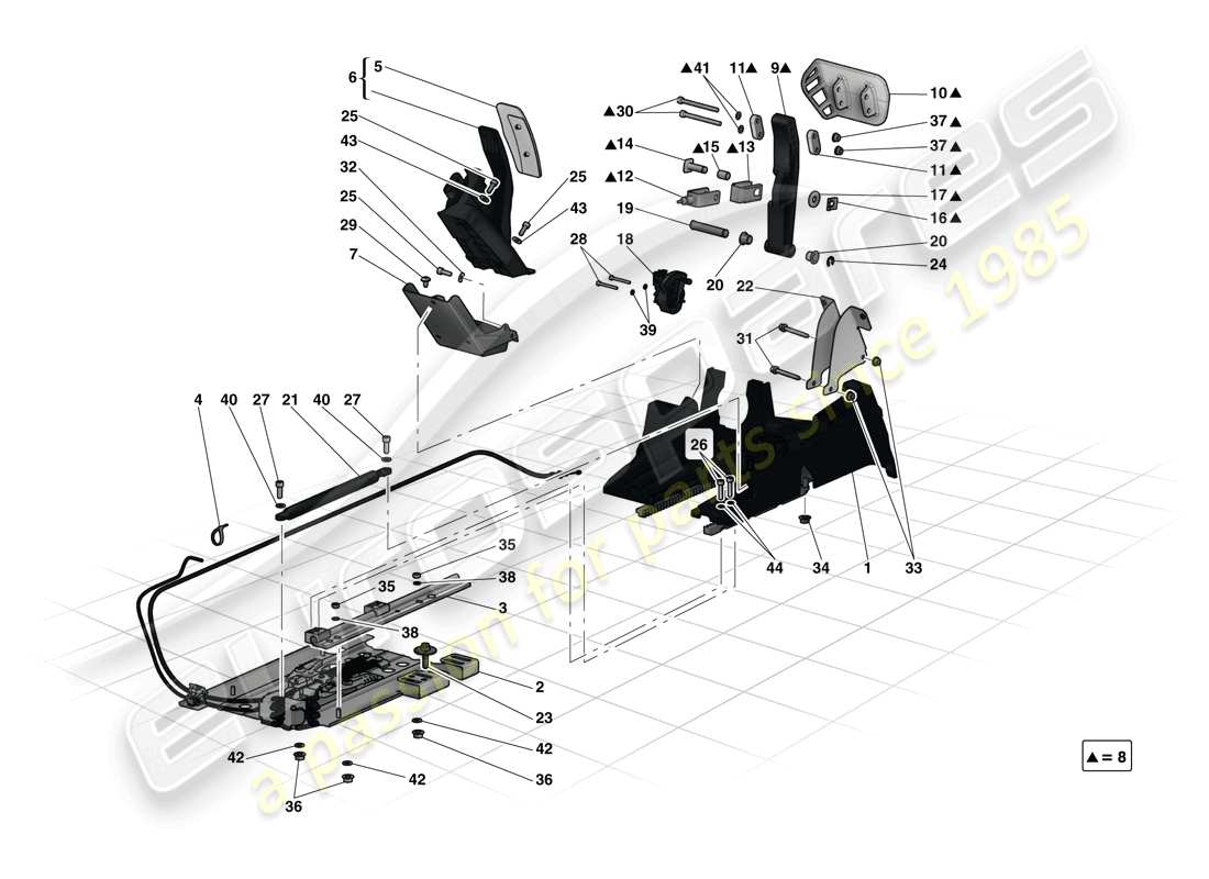 ferrari laferrari (europe) pedal board part diagram