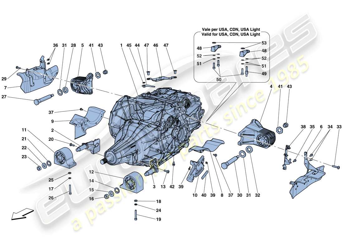 ferrari california t (europe) gearbox housing part diagram