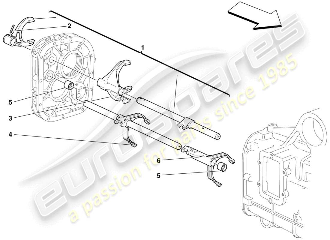 ferrari f430 scuderia (europe) internal gearbox controls part diagram