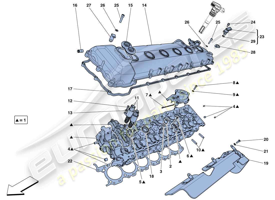 ferrari gtc4 lusso (usa) left hand cylinder head part diagram