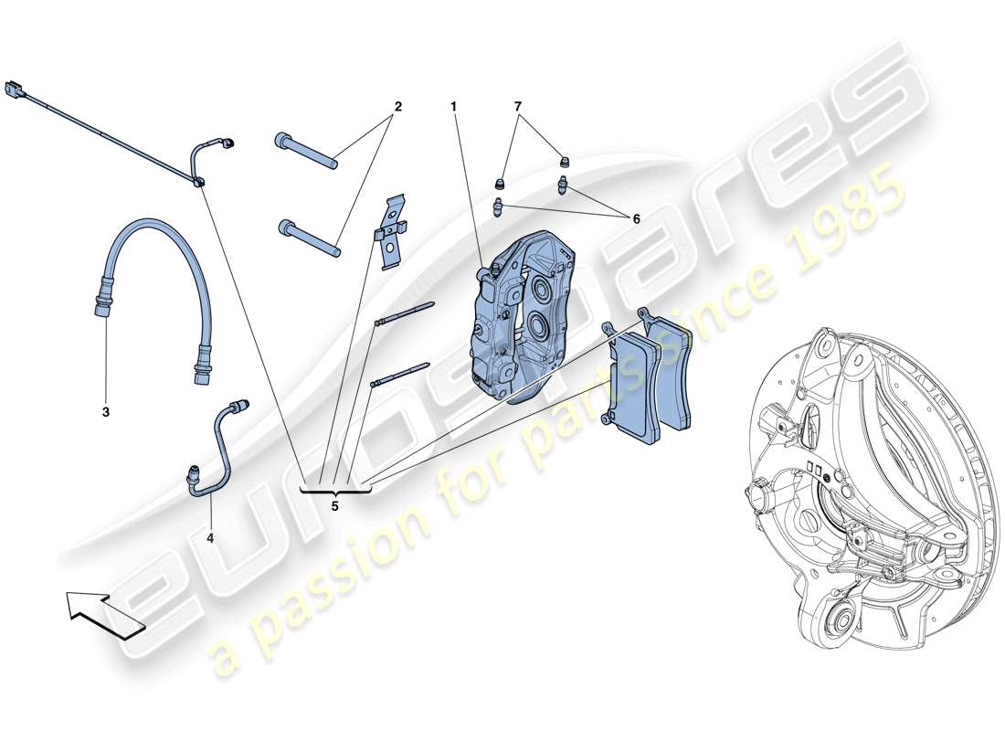 ferrari gtc4 lusso (usa) rear brake callipers part diagram