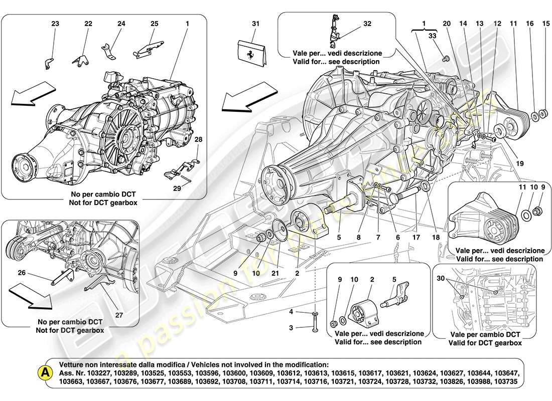 ferrari california (europe) gearbox housing part diagram