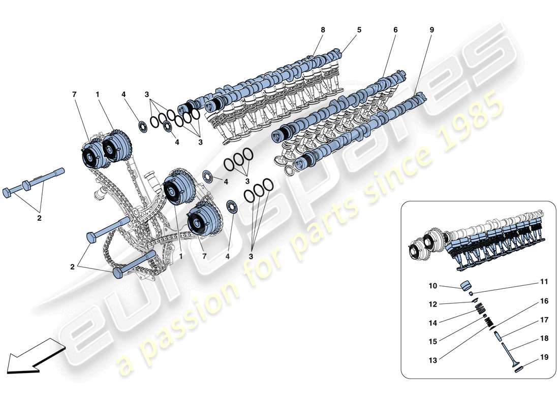 ferrari gtc4 lusso (rhd) timing system - tappets part diagram