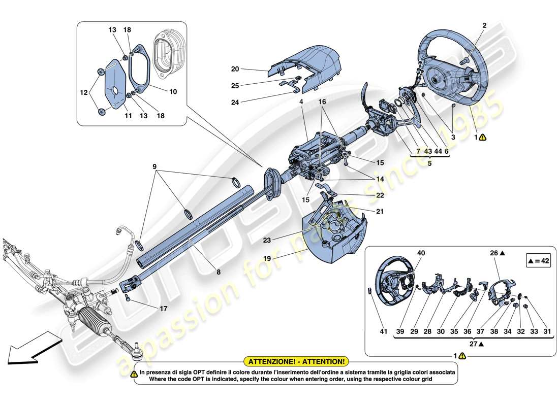 ferrari gtc4 lusso (europe) steering control part diagram