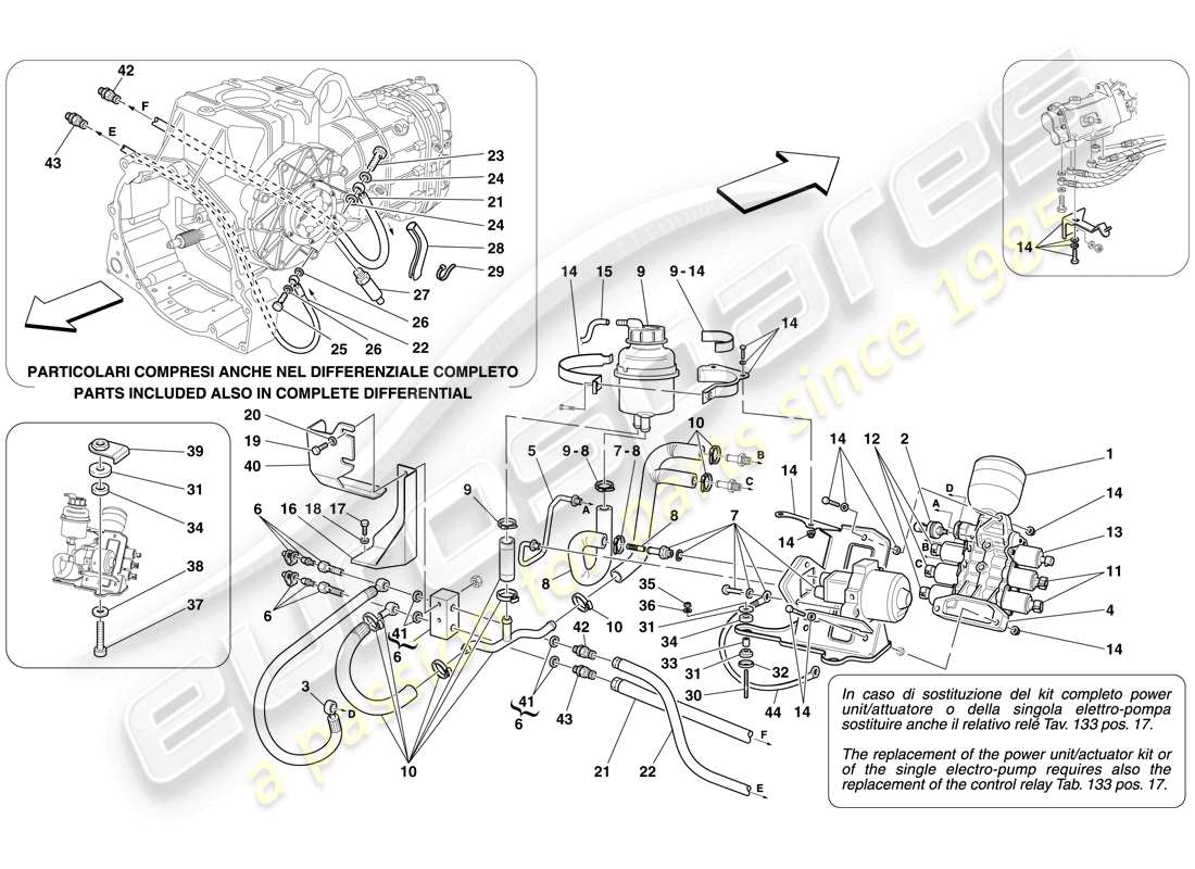 ferrari f430 scuderia (rhd) power unit and tank part diagram