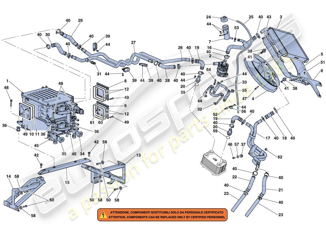 ferrari laferrari aperta (europe) inverter and cooling part diagram