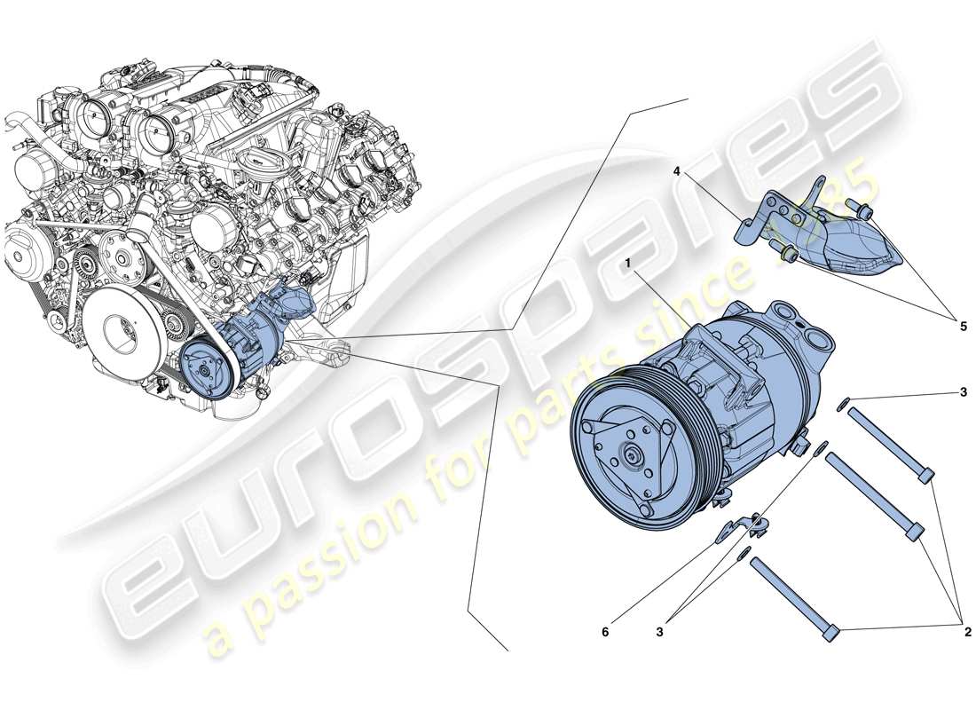 ferrari california t (europe) ac system compressor part diagram