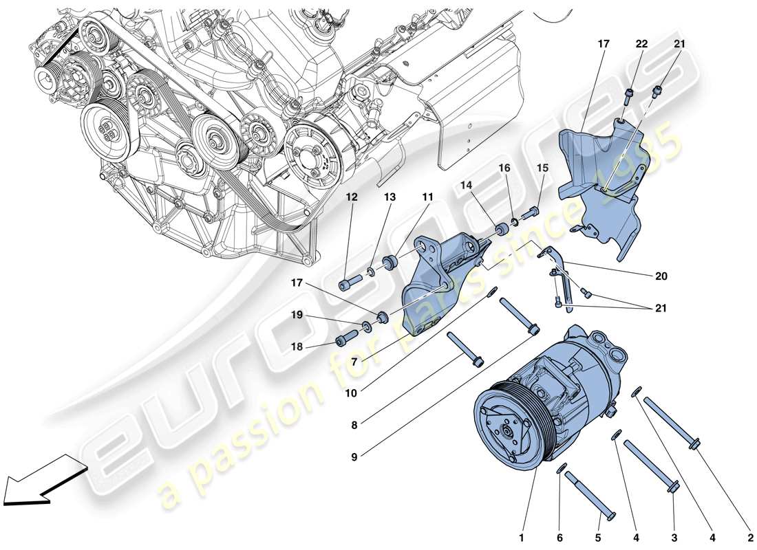 ferrari gtc4 lusso (rhd) ac system compressor part diagram