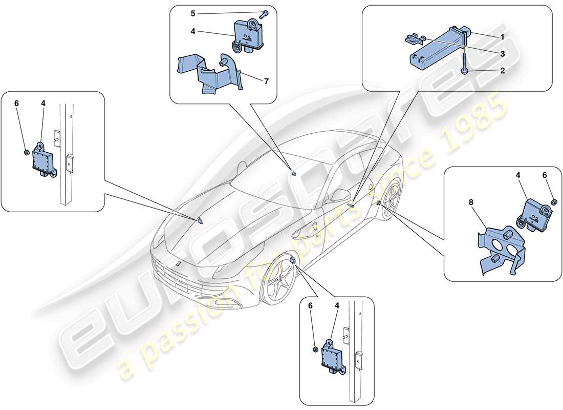 ferrari ff (rhd) tyre pressure monitoring system part diagram