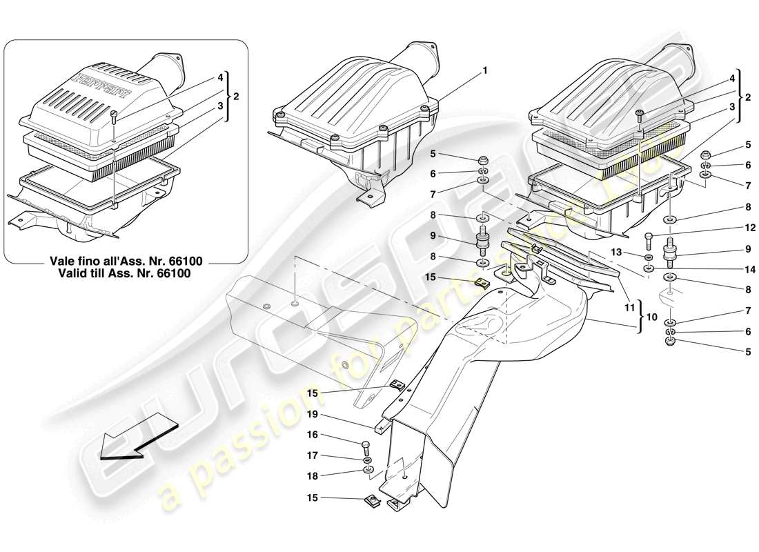 ferrari 612 sessanta (usa) air intake part diagram