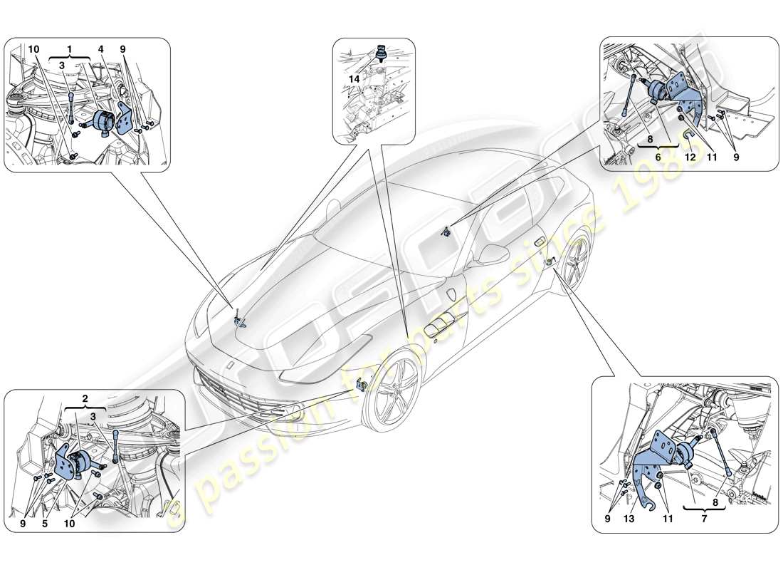 ferrari gtc4 lusso (usa) electronic management (suspension) part diagram