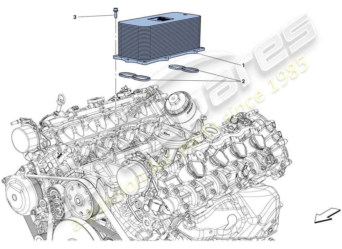 ferrari california t (europe) engine heat exchanger part diagram