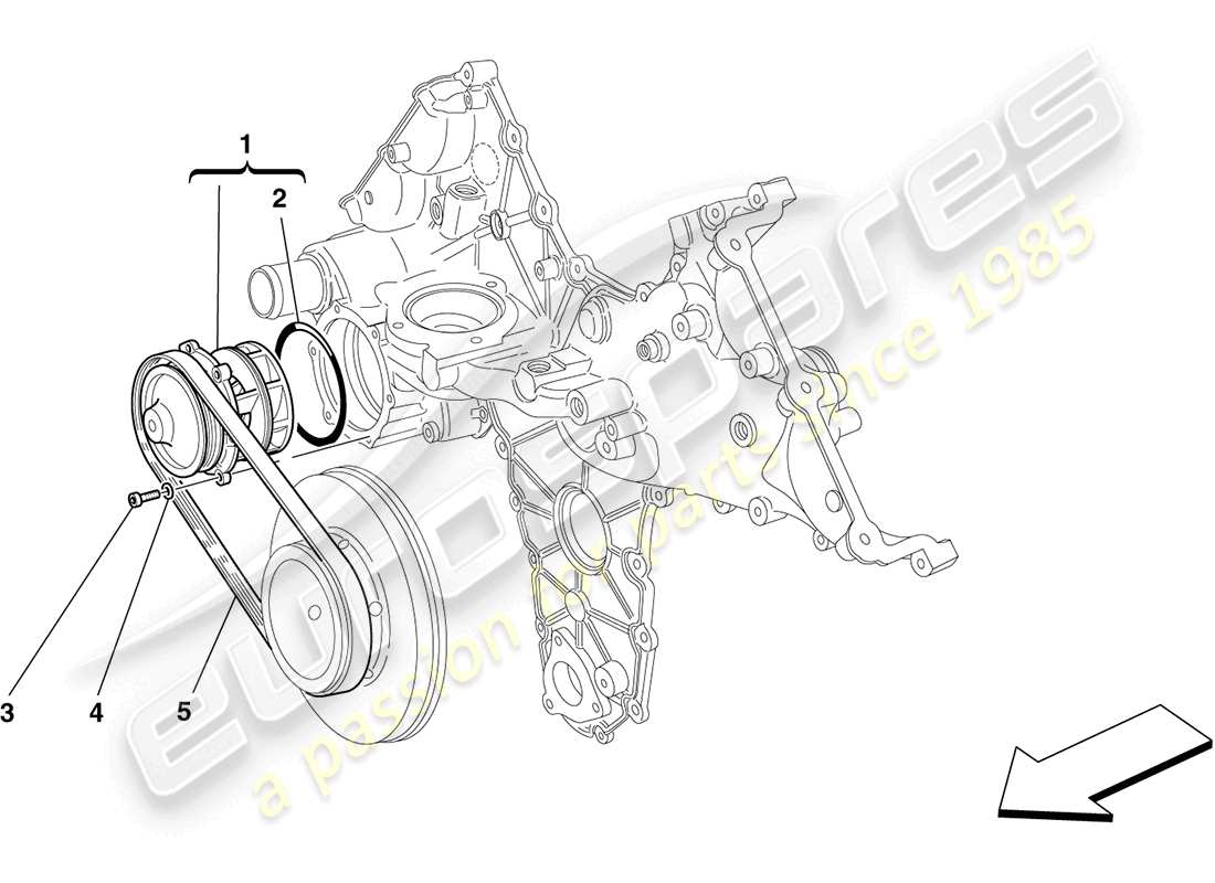 ferrari california (europe) cooling: water pump part diagram