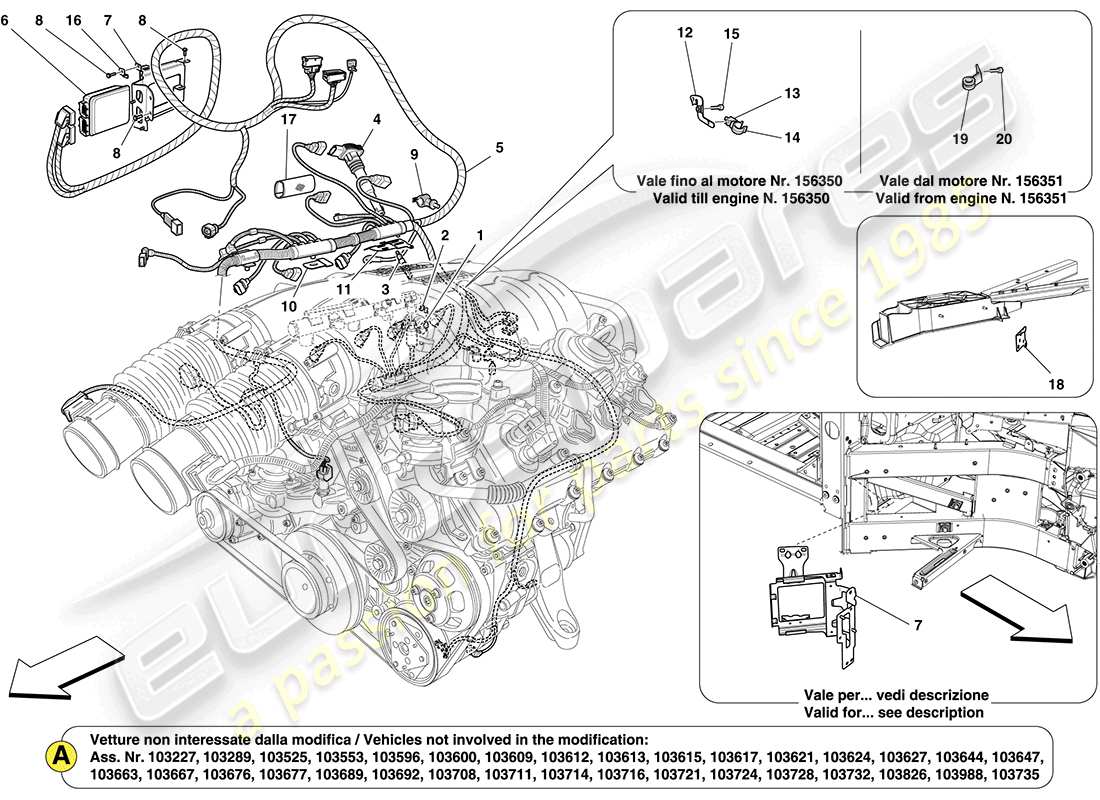 ferrari california (europe) right hand injection system - ignition part diagram