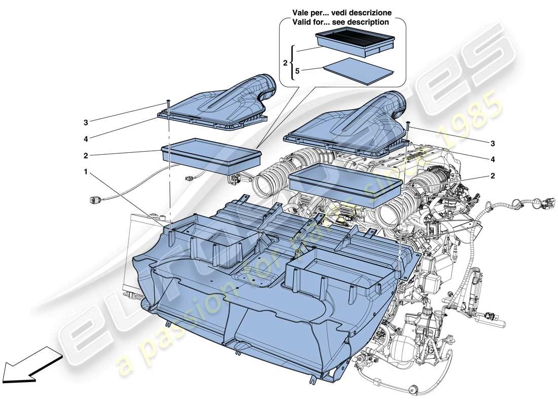 ferrari gtc4 lusso (rhd) air intake part diagram