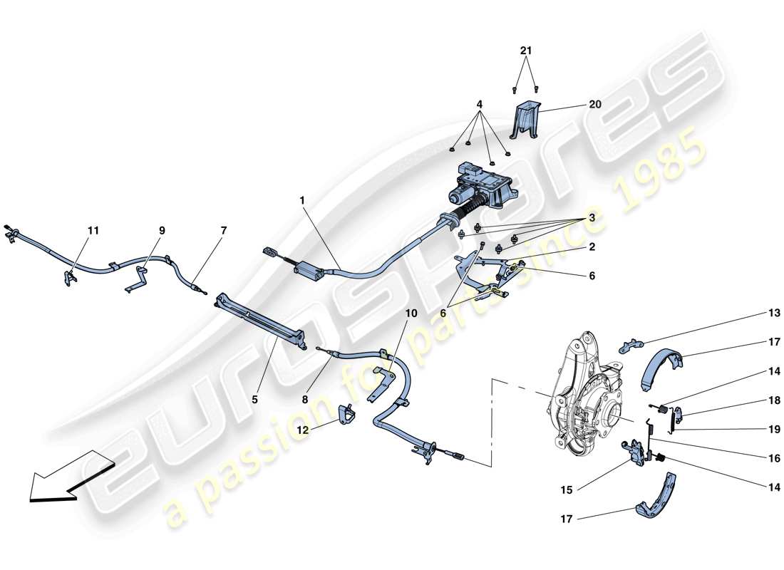 ferrari gtc4 lusso (rhd) parking brake control part diagram