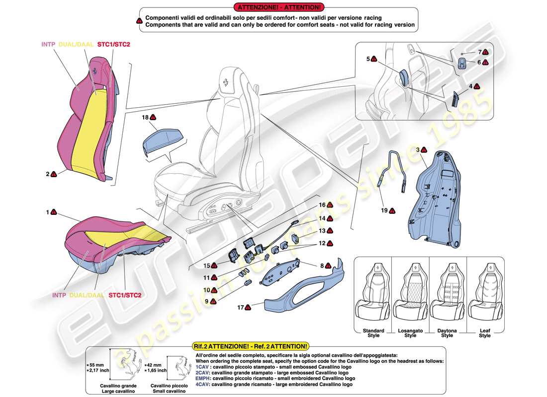 ferrari f12 berlinetta (rhd) front seat - trim and accessories part diagram