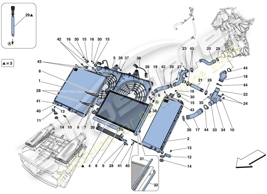 ferrari f12 berlinetta (usa) cooling - radiators and air ducts part diagram