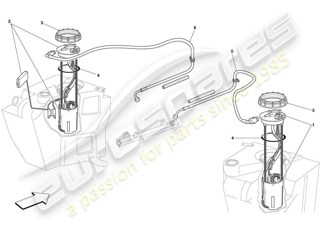 ferrari f430 scuderia (europe) fuel pumps and lines part diagram