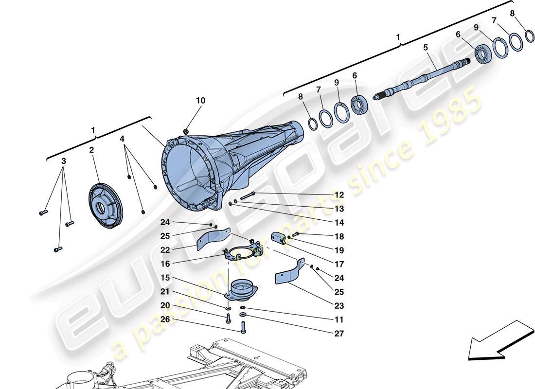 ferrari ff (europe) transmission housing part diagram