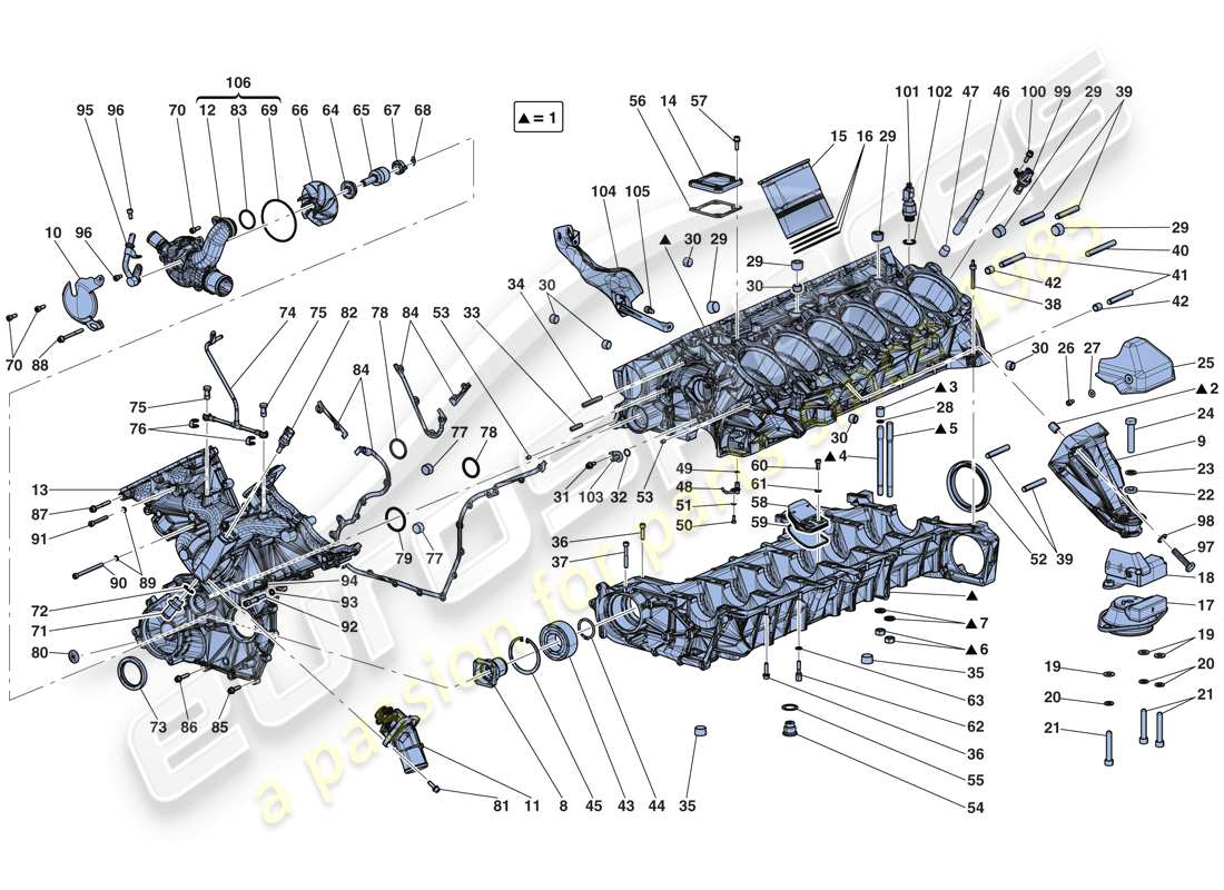 ferrari laferrari aperta (usa) crankcase part diagram