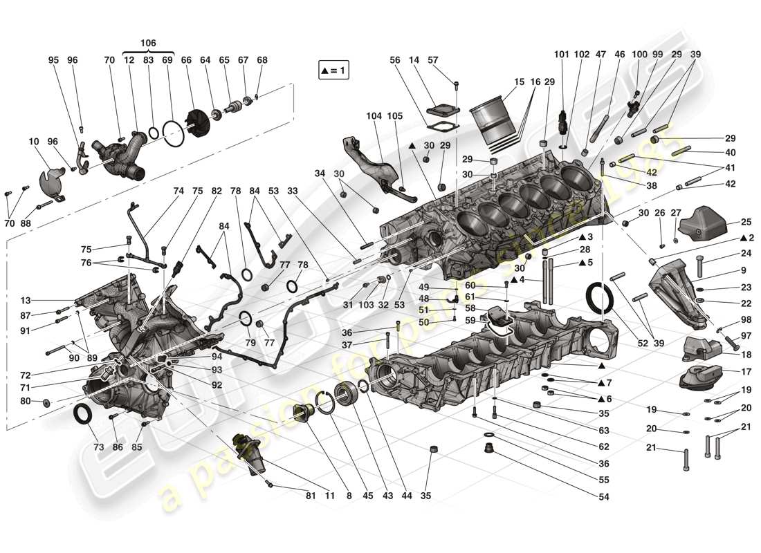 ferrari laferrari (europe) crankcase part diagram