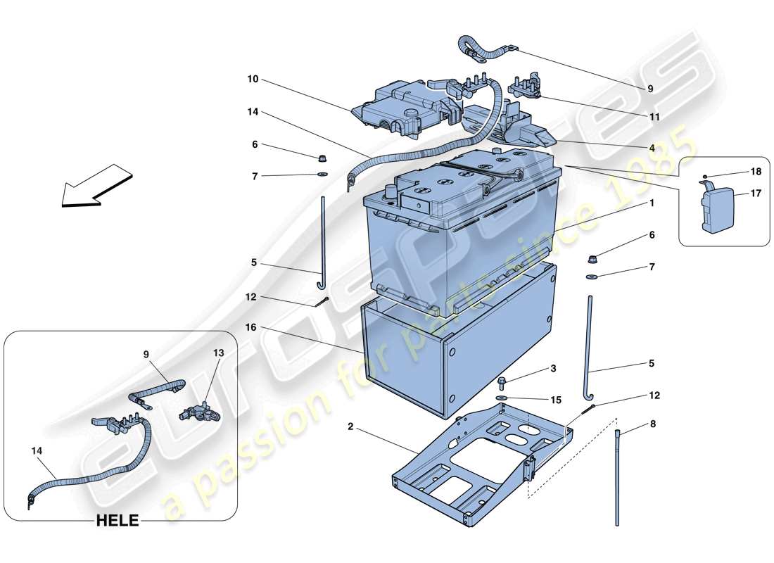 ferrari f12 tdf (europe) battery part diagram