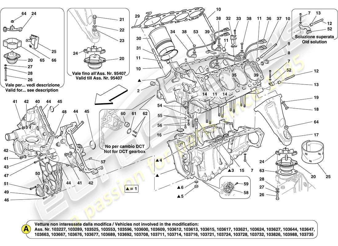 ferrari california (rhd) crankcase part diagram