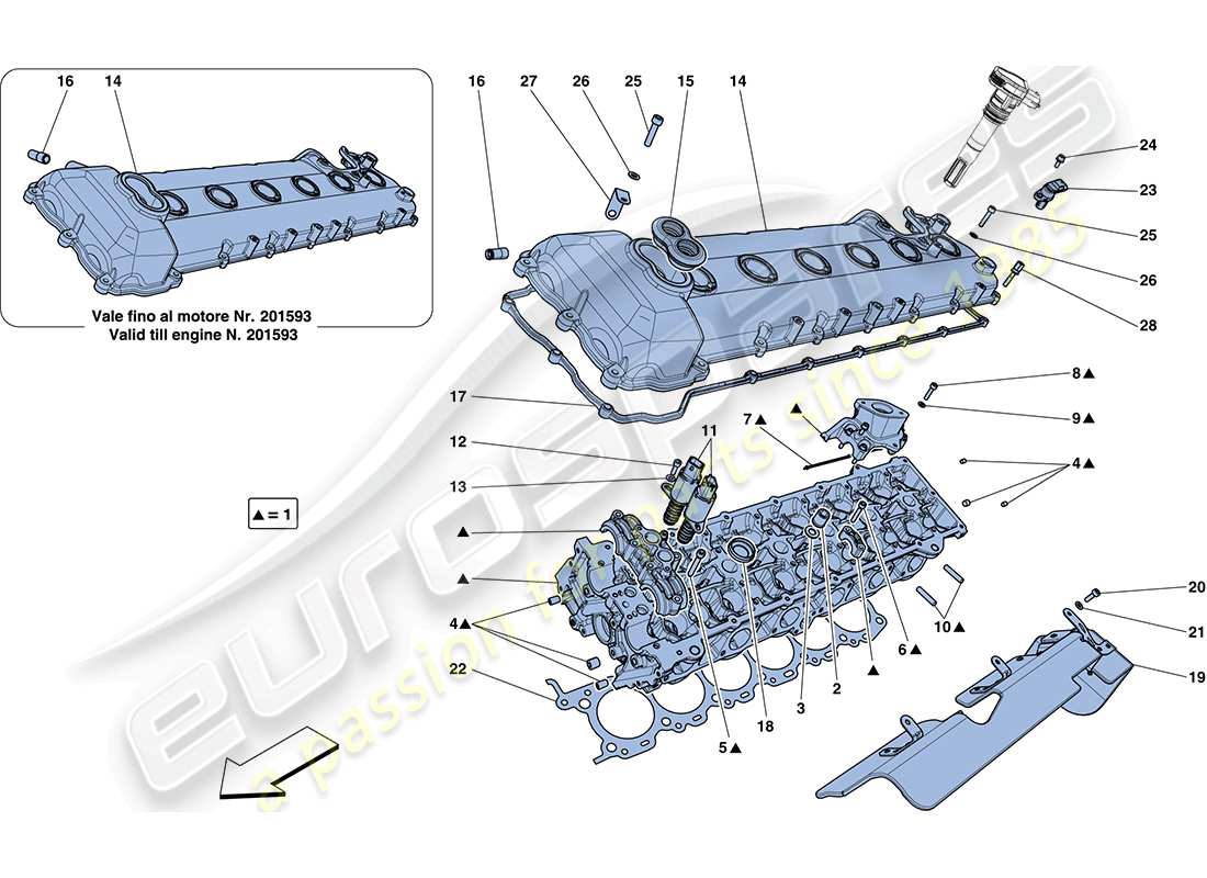 ferrari ff (usa) left hand cylinder head part diagram