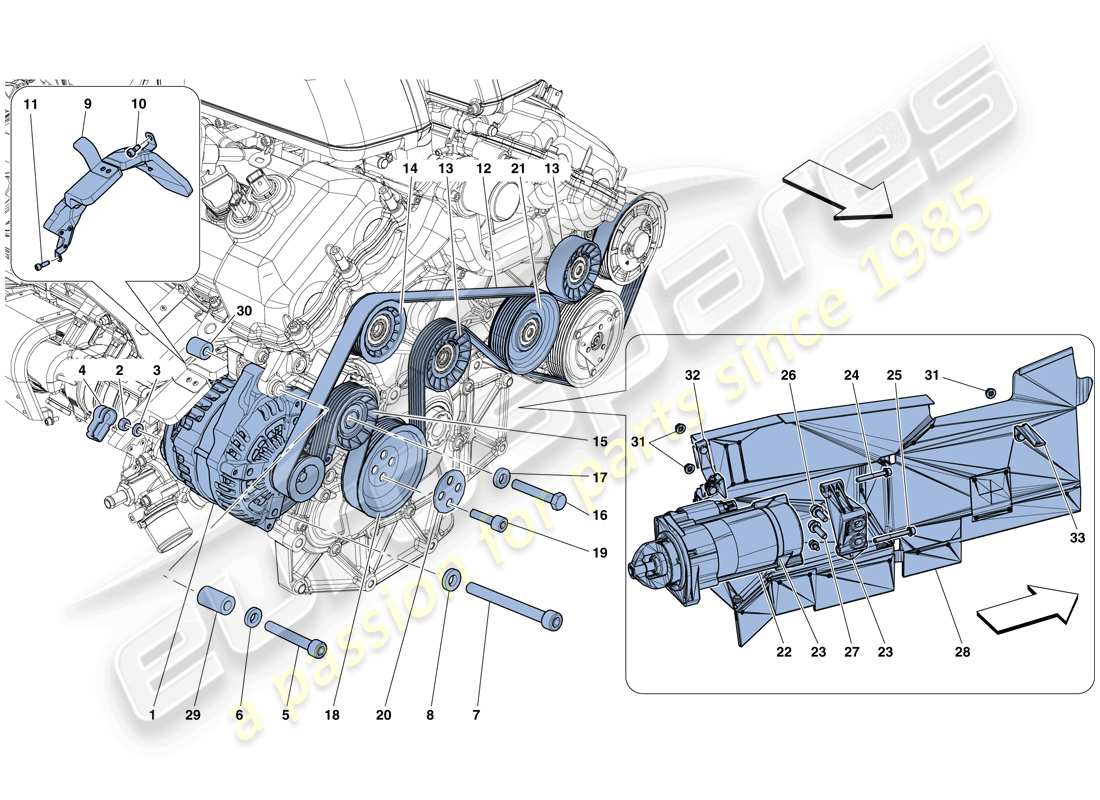 ferrari gtc4 lusso (usa) alternator - starter motor part diagram