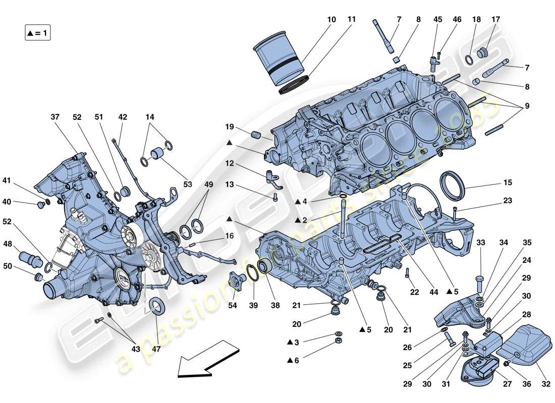 ferrari 458 spider (europe) crankcase part diagram