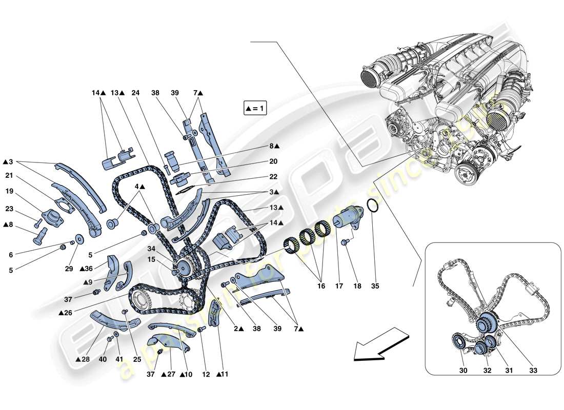 ferrari f12 tdf (usa) timing system - drive part diagram