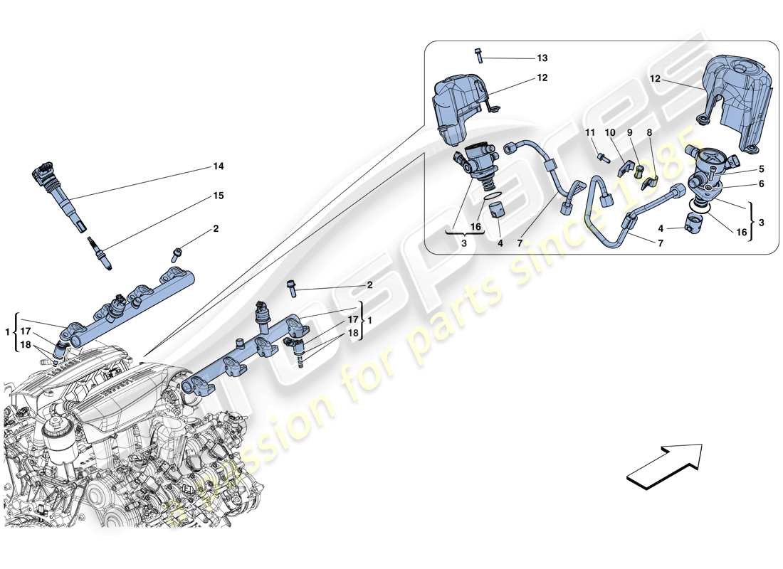 ferrari 488 gtb (usa) injection - ignition system part diagram